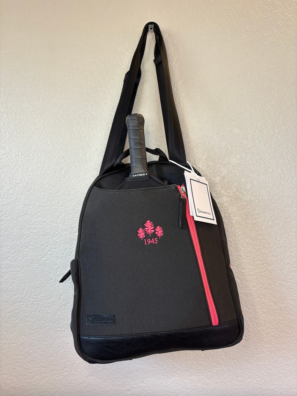 Doubletake Convertible Backpack Tennis Bag Black Pink Trim NWT